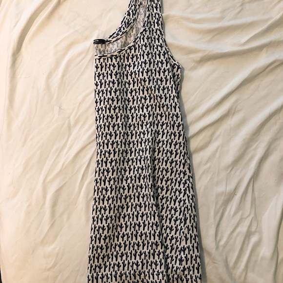 Navy Blue & White Cactus Print Tank Top - Picture 3 of 3